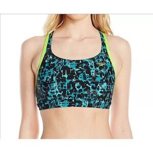 NWT SPEEDO Aqua Elite Lite Swim Athletic Top Racerback Camo Mystic‎ Green Size 6